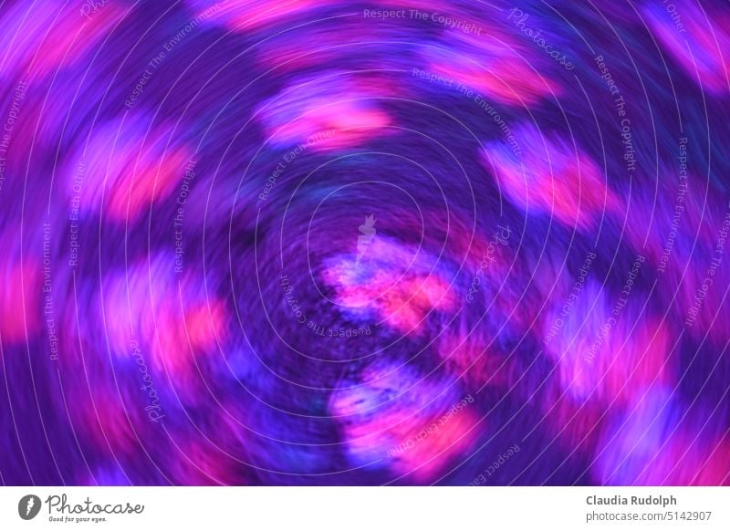 ICM image with circular blurred blue-violet lights in flower shape ICM technology hazy motion blur abstract photography Abstract vertebra whirl whirlpools