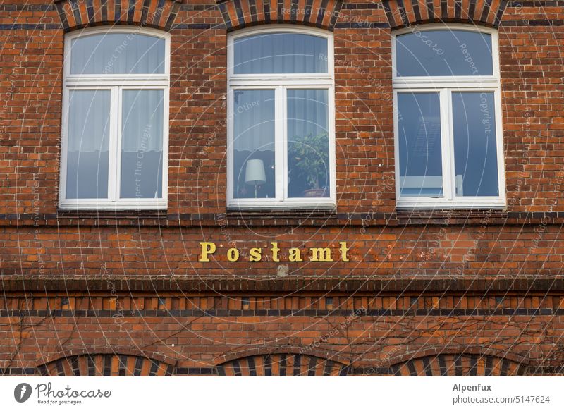 Post office Mail Colour photo Exterior shot Historic Historic Buildings Manmade structures Old town DHL Facade Deserted Architecture City trip Town