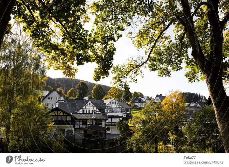 In the village Village half-timbered Historic Sauerland Germany in the country Building