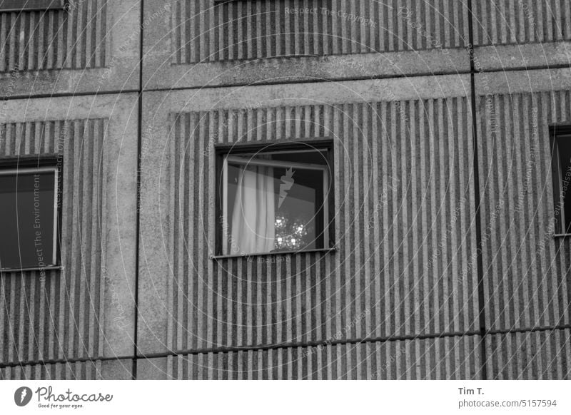an open window in the panel building Window Berlin Middle Prefab construction Open Lamp Architecture Facade Town House (Residential Structure) Downtown Berlin