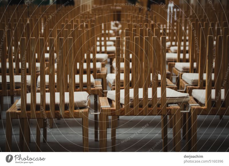 The wooden chairs are ready. The fair can begin. Deserted Chair Empty Seat Row of chairs Row of seats Places Free Many Sit Structures and shapes