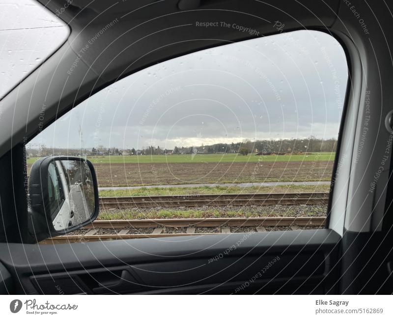 View from the car window ... Motoring Transport Traffic infrastructure Deserted Driving Exterior shot Road traffic Car Street Speed Car Window Colour photo