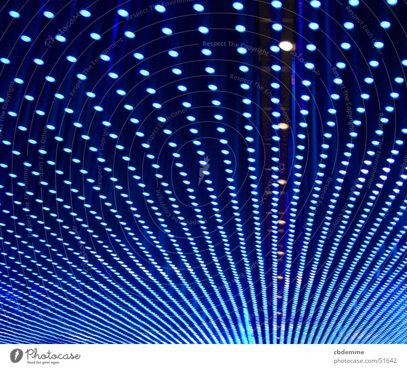 Blue illuminated ceiling Lamp Infinity Pattern Light Structures and shapes Technology compaction Perspective