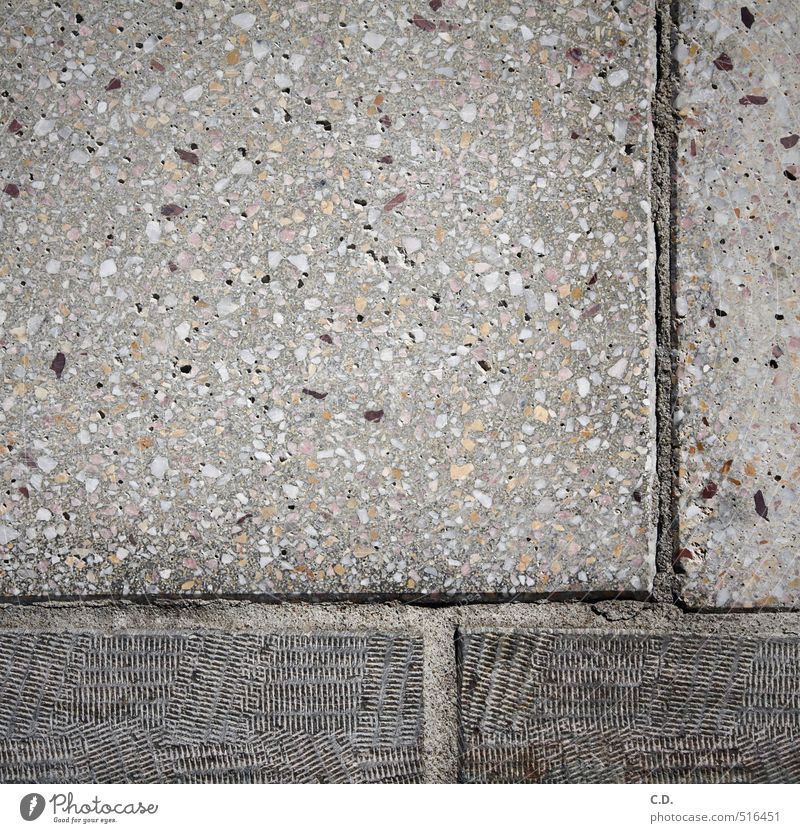 composition Stone Concrete Sharp-edged Gloomy Gray Art Sidewalk Composing Rectangle Insulation Colour photo Exterior shot Deserted Day