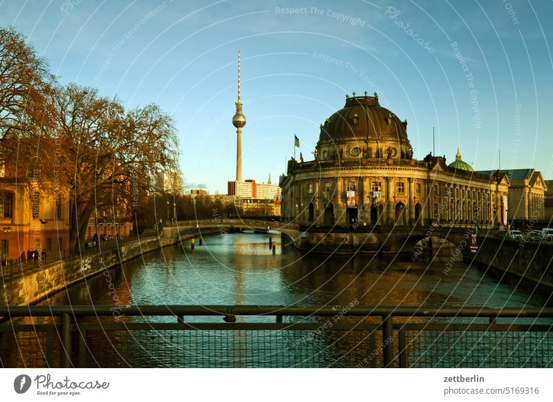 Bode Museum and TV Tower Architecture Berlin soil museum city Germany Twilight Facade Window Television tower Building Capital city