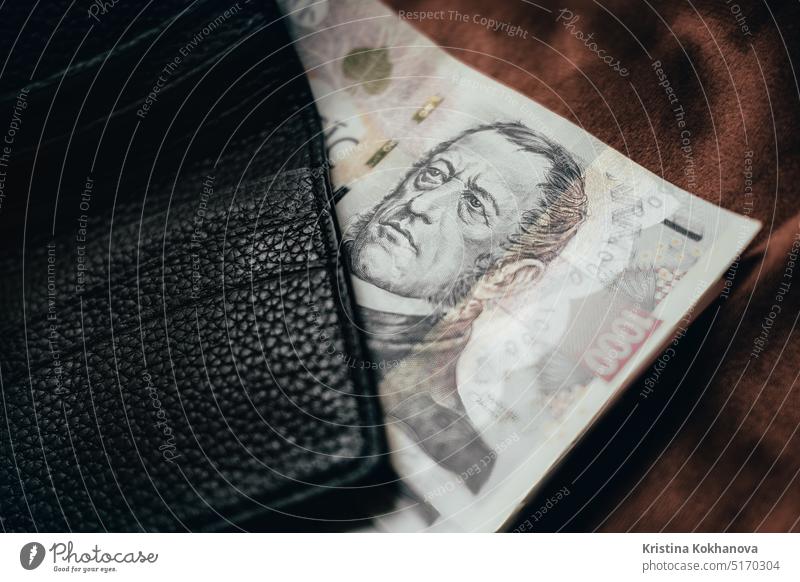 Czech cash money background. Czech 1000 Crown. Ceska koruna. Bill banknotes all arrangement banking benefit bill business buy change change money closeup coin