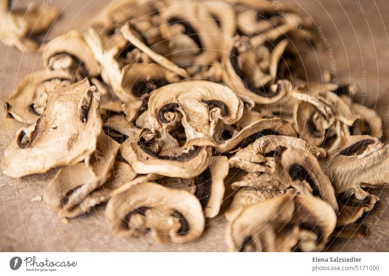 Dried mushrooms dry Button mushroom Mushroom dehydrating automat dried food boil Food Close-up Vegetarian diet Organic produce Nutrition Healthy Eating Cooking
