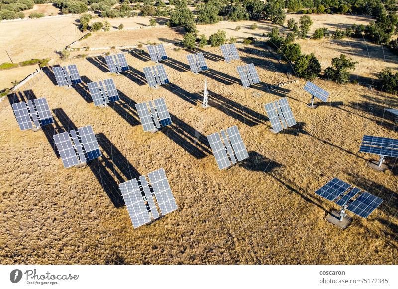 Solar panels in a countryside. Aerial view aerial aerial view air view alternative background cell clean energy drone ecological ecology electric electrical