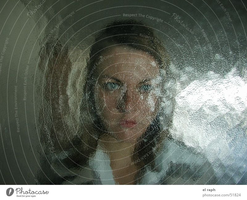 The Frosted Glass Woman Frosted glass Glass door Blur Reflection Backwards Disturbed Hide Structures and shapes between them