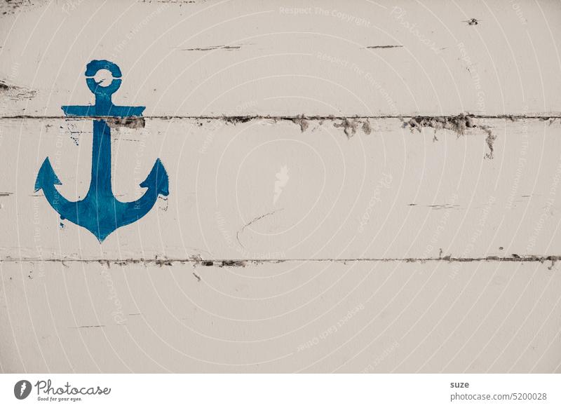 anchorage Anchor Ahoy month Neutral Background Background picture Structures and shapes Wooden board Wooden wall white background White Blue