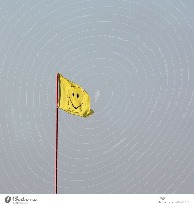 Happy birthday Photocase. Stay happy... Flag Flagpole Smiley Cloth Metal Sign Hang Smiling Esthetic Tall Long Blue Yellow Red Joy Happiness