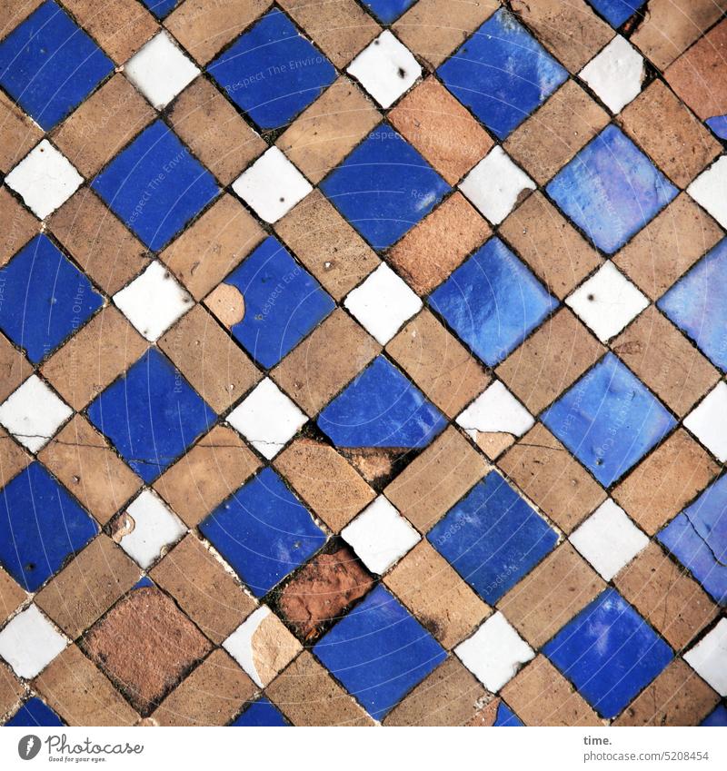 something else with Q's Pattern floor tile squares Broken Old Historic Transience Change