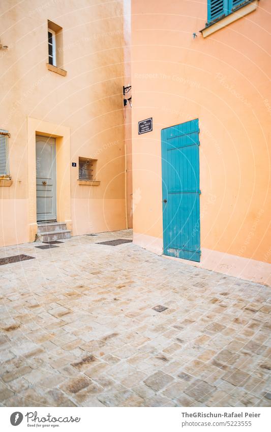 colorful houses with door variegated Building Town Tourism Landscape Architecture Europe France saint tropez