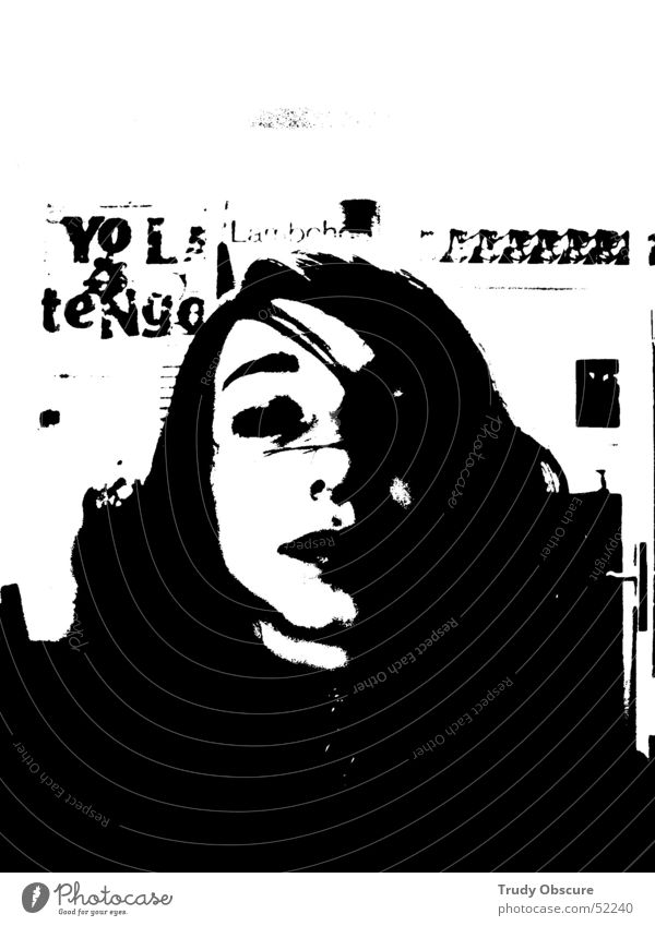 Yo La Tengo Woman Girl Poster Door handle Music Contrast Image Human being Eyes