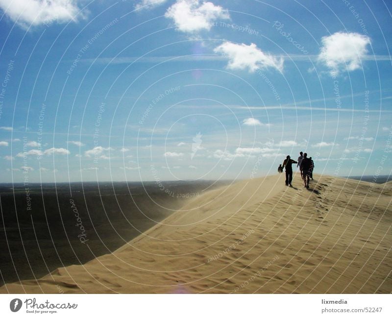 Sand in the country #1 Ocean Lønstrup Sanddrift Clouds Beach dune Desert Denmark Wind Blow Sky Blue Human being