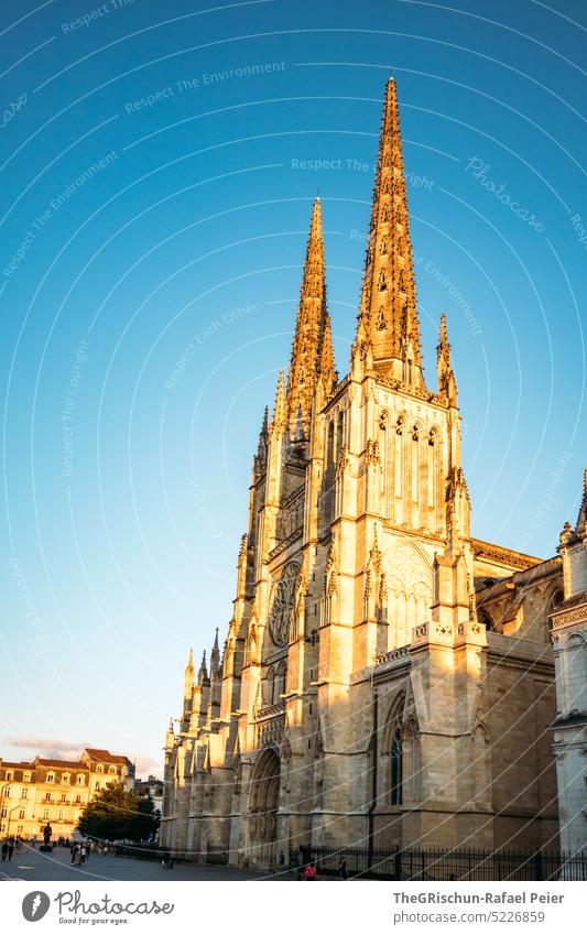 Saint André Cathedral in the sunshine Burgundy France touristic city trip Building Tourism Europe travel Historic French Blue Moody Sunset dwell explore