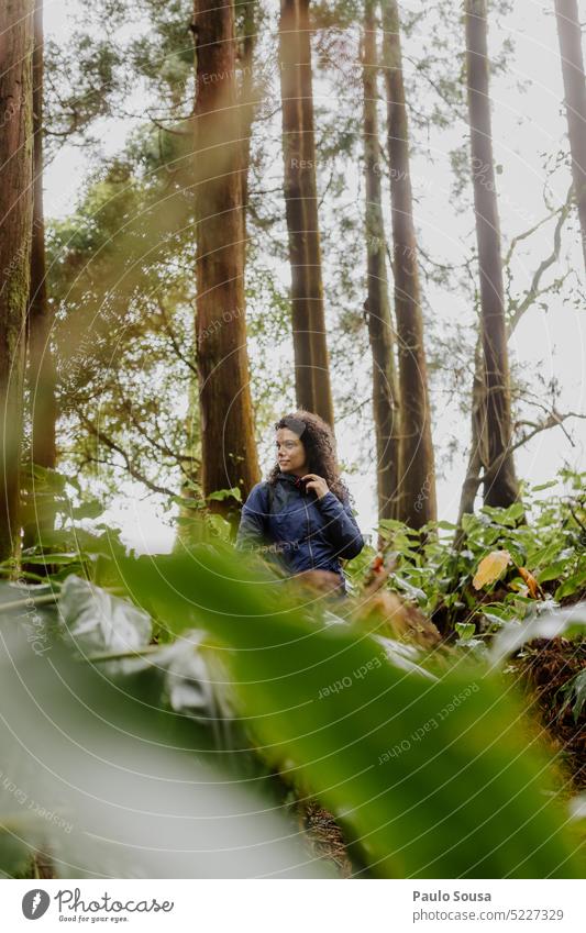 Portrait of woman in The forest Woman Portrait photograph Authentic hike Vacation & Travel travel Forest Nature Environment Tourism Travel photography