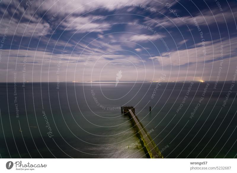 sea view Full  moon Lake Baltic Sea Ocean Water Night sky Night shot Long exposure Tripod Exterior shot Sky Deserted Colour photo Moon Moonlight