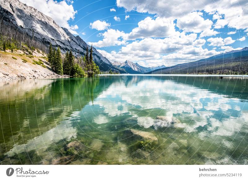 postcard wide mountain lake Reflection Far-off places Wanderlust especially Vacation & Travel Tourism Deserted Fantastic Colour photo North America