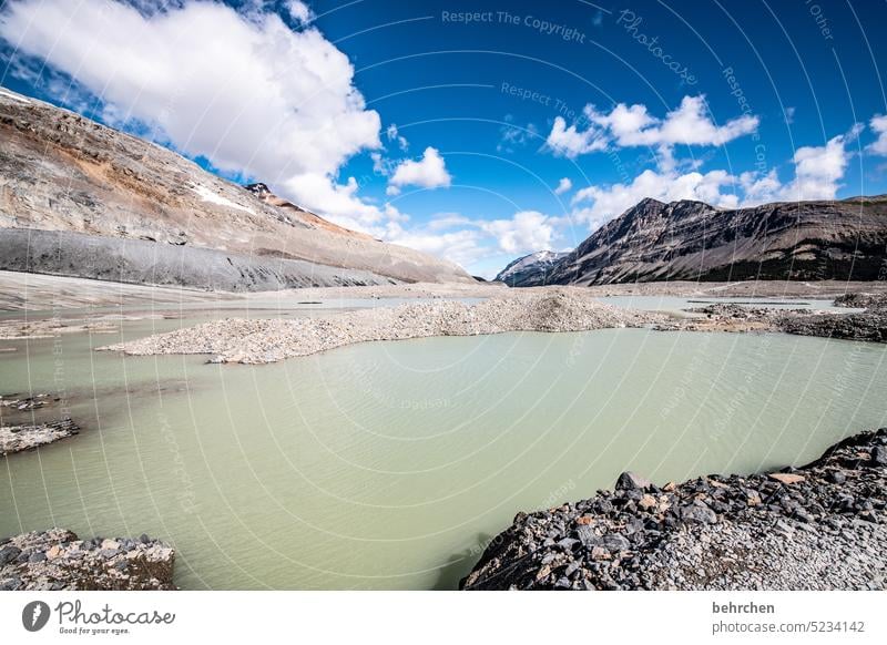 melting lake Melt water Adventure Athabasca Glacier Icefield parkway Banff National Park Cold chill Impressive Environment Environmental protection Ice crystal