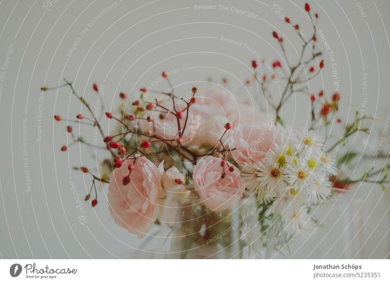 Bouquet behind glasses Pink Red Yellow pastel flowers Glasses White Subdued colour pretty Spring Decoration Flower Floral Delicate Blossom background