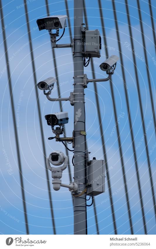 Surveillance cameras Testing & Control Traffic monitoring Safety Protection Monitoring Observe Technology Video camera Police state Surveillance device Mistrust