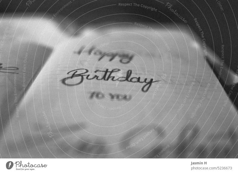 Happy Birthday To You lettering Congratulations Characters Deserted Birthday wish Perspective Feasts & Celebrations Black & white photo Gray Letters (alphabet)