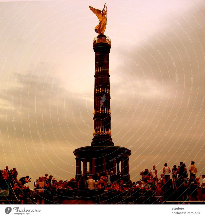 Victory Column (Love Parade 2002) Victory column Human being Berlin Evening