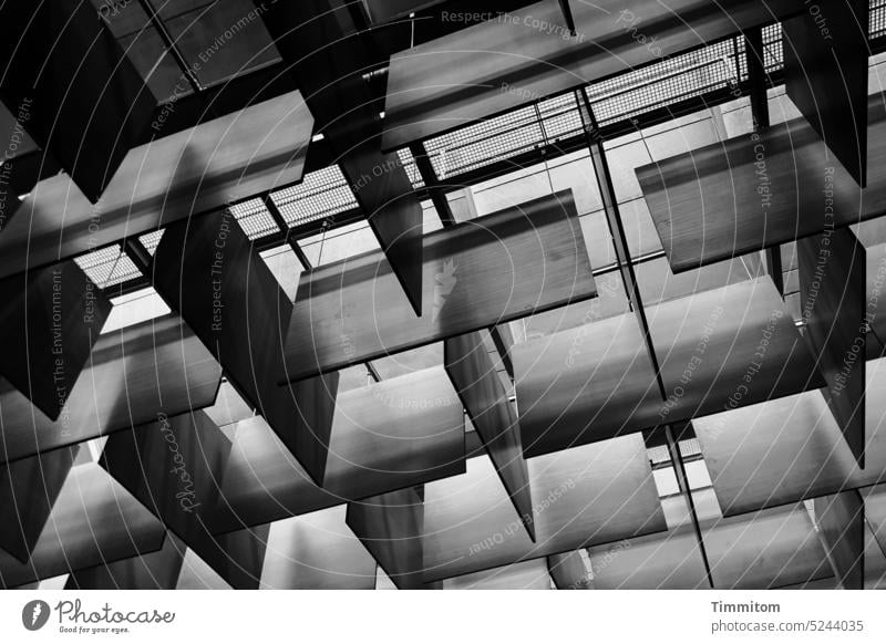 hang out Blanket acoustics Architecture Light Shadow Manmade structures Deserted Interior shot Levels Black & white photo