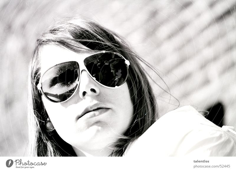 just cool Woman Sunglasses Flying goggles Retro Black White Summer Old-school Black & white photo old