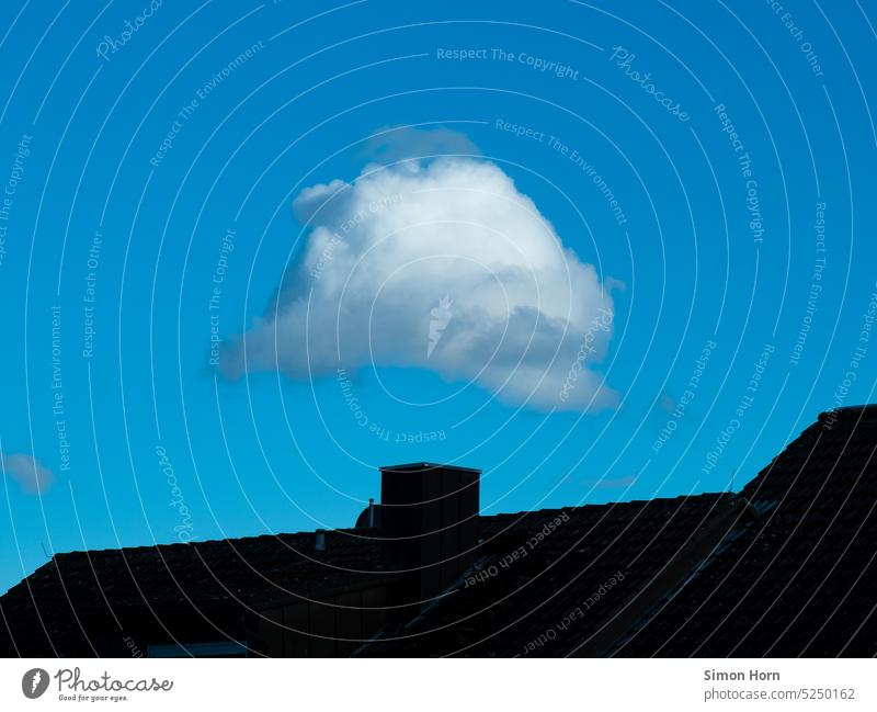 Cloud over chimney cloud Chimney Blue sky shape Forms and structures White Structures and shapes Sky Abstract Above Flying Hover recognize Awareness symbol Ease