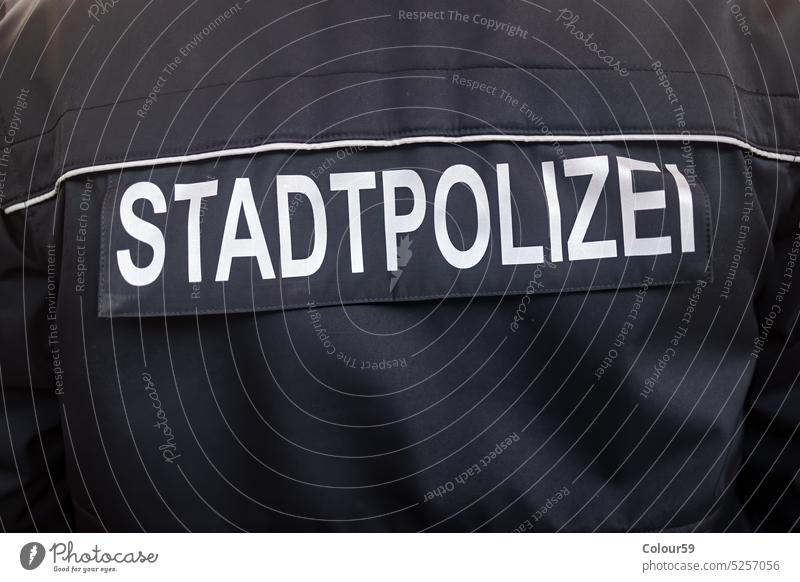 Stadtpolizei inscription on german citypolice officer unit citiypolice sergeant help logo officers policy policeman stadtpolizei bulletproof gendarmerie letters