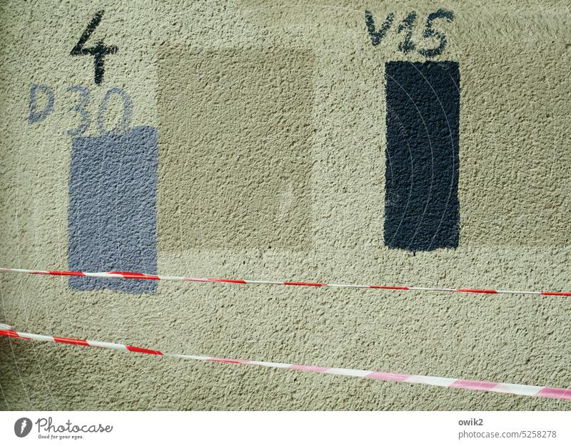 Science for itself Wall (building) Wall (barrier) Digits and numbers Unclear Detail Colour photo Subdued colour Puzzle Tracks Archeology Scribbles Red White
