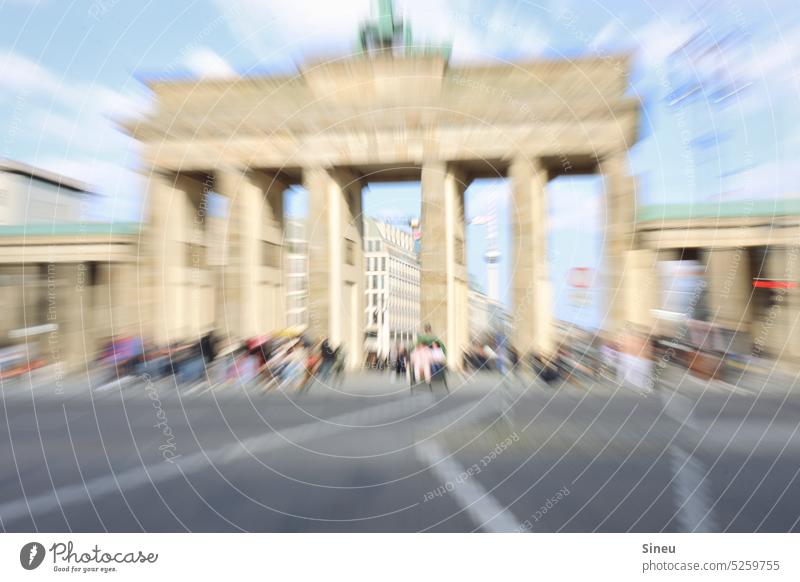 Brandenburg Gate in a frenzy Germany Downtown Capital city Berlin Downtown Berlin Landmark Tourist Attraction Monument Manmade structures Architecture Goal