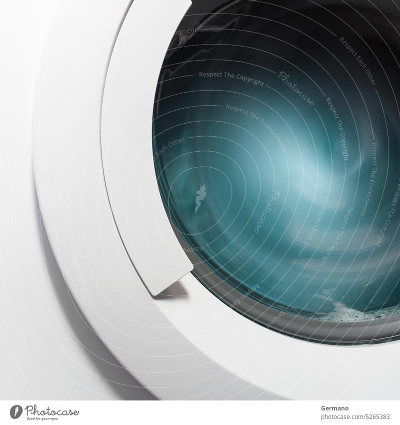 Ecological washing machine centrifugal laundry clothes green washer white clean dryer domestic appliance clothing eco household housework energy background