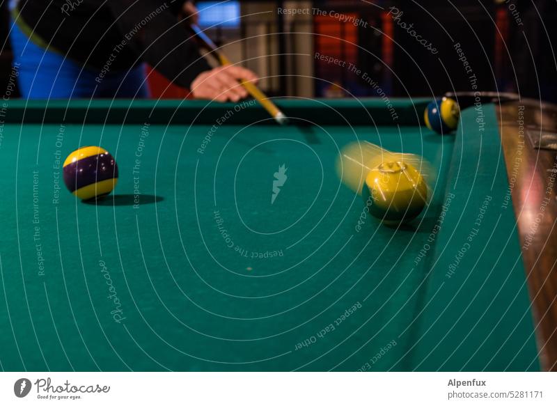 MainFux | Bullseye Pool (game) Pool billard Movement Billard bowle Playing Sphere Leisure and hobbies Interior shot Queue Billiard balls billiard motion blur
