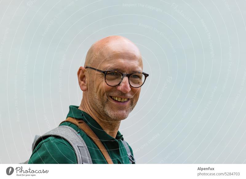 MainFux | laughing man Man Masculine portrait Face Human being Colour photo Adults Eyeglasses Bald or shaved head Looking Laughter Smiling Contentment