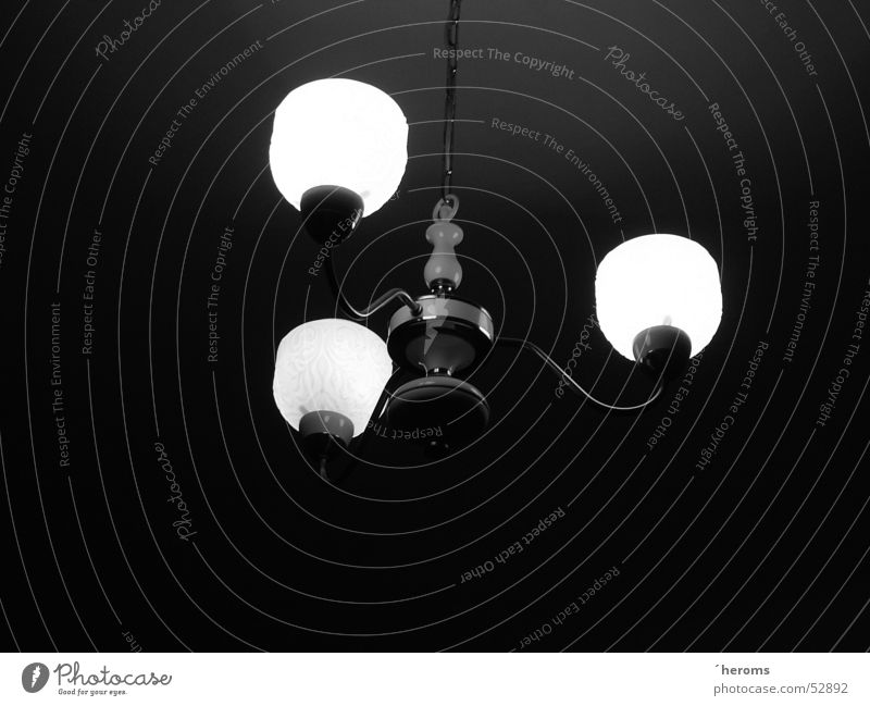 lamp Lamp Ceiling light Black & white photo B&W