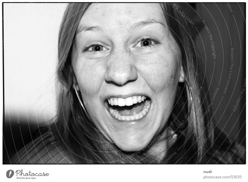 enjoy Portrait photograph Woman Scream Happiness Emotions Lips Cheek Humor Power Face Black & white photo Nose Eyes Mouth Joy Happy Laughter Hair and hairstyles