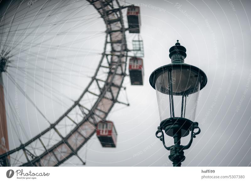 The light in the Prater is extinguished - rain in the amusement park Lantern Ferris wheel Lamp Vienna Fairs & Carnivals Amusement Park Theme-park rides