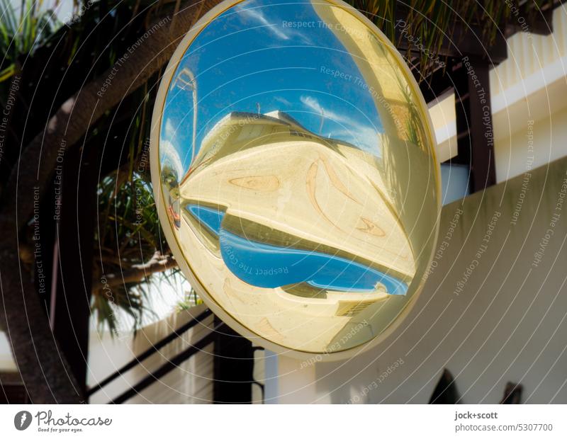 distorted shapes in convex traffic mirror traffic mirrors Reflection Mirror Abstract Convex Safety Structures and shapes Mirror image