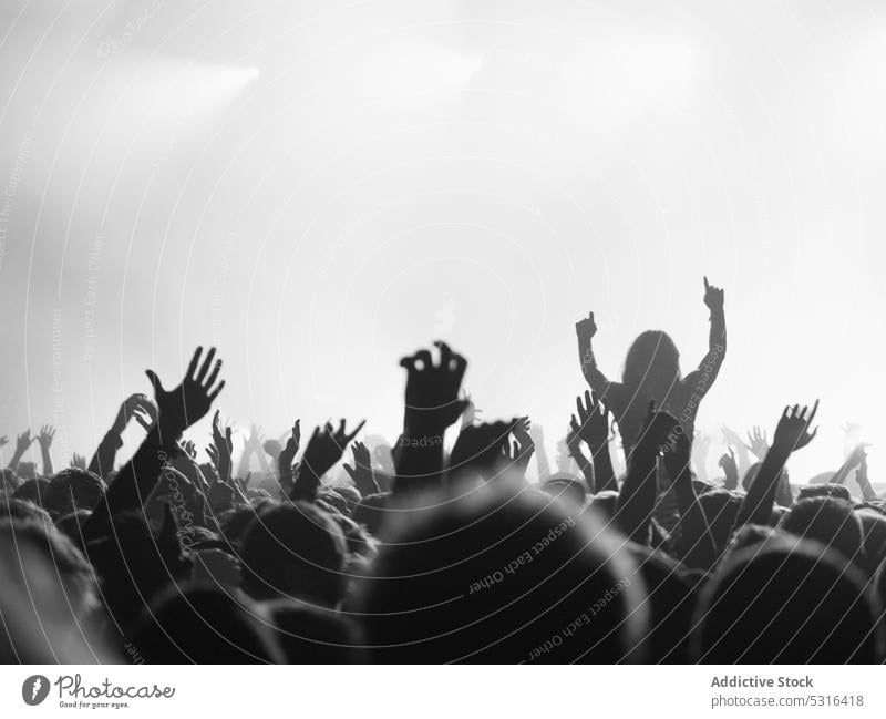 black and white concert crowd photography