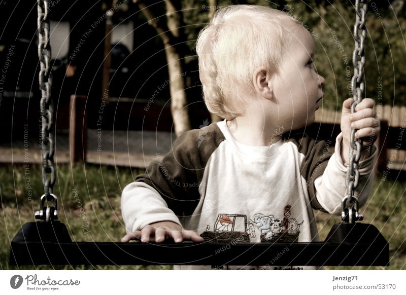 You help me! Child Swing Playing Playground Needy Boy (child) Seeking help