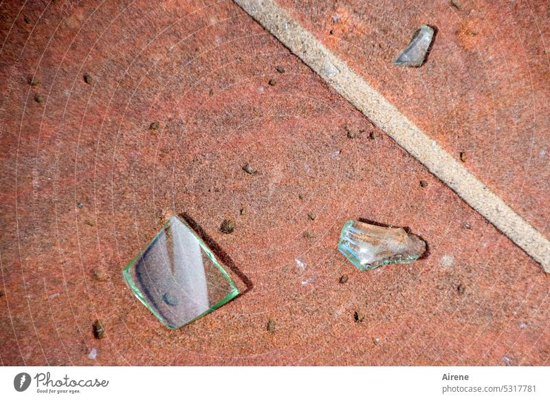 MainFux | Glass Shard Quarter shards Street Broken Broken glass shattered Transience Vandalism glass break paving Paving stone stone slab