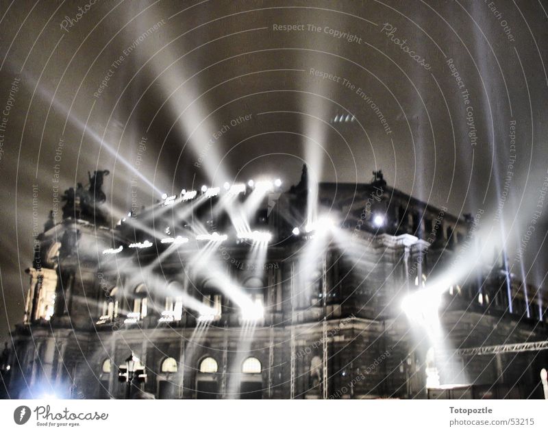 Semper Opera Light show Awareness Dresden Baroque Architecture