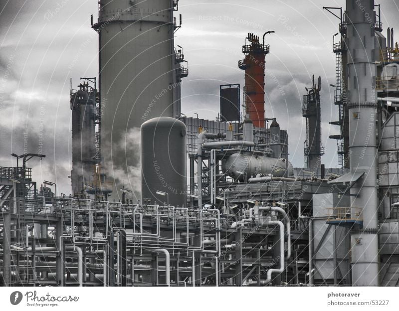 refinery Refinery Oil Gasoline Steel Industrial Photography Smoke pipes Pipe