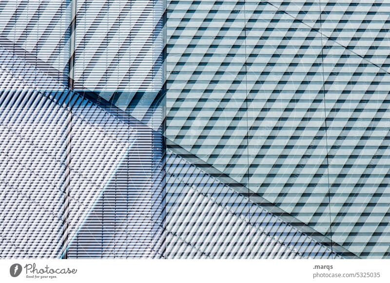 ledger lines Structures and shapes Pattern Abstract Close-up Venetian blinds Arrangement Modern Line Metal Facade Building Design Style Background picture