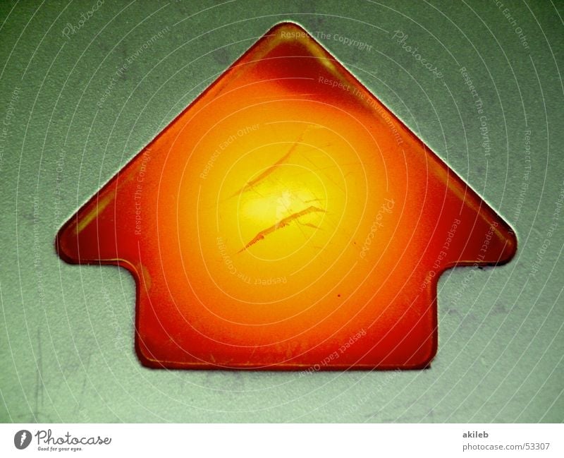 Fire Arrow Light Go up Direction Vending machine Icon Symbols and metaphors House (Residential Structure) Glow Scratch mark Orange Blaze
