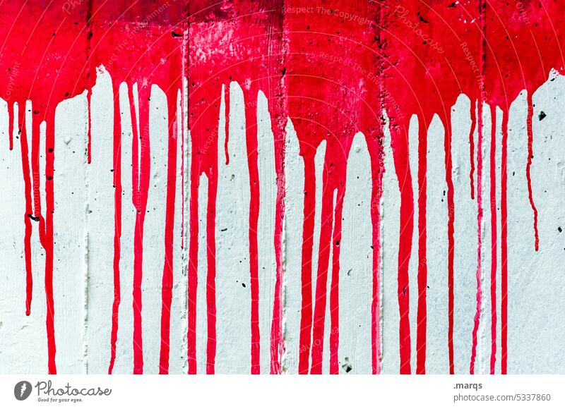 Colour noses Structures and shapes Abstract Background picture Progress Transience Dye White Red Drop Concrete Wall (building) Inject Fluid Graffiti Close-up