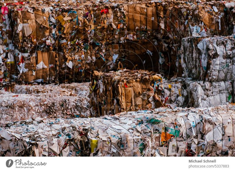 Paper waste in a waste recycling plant Trash Waste utilization Recycling Waste management Dispose of Refuse disposal waste separation Environmental protection